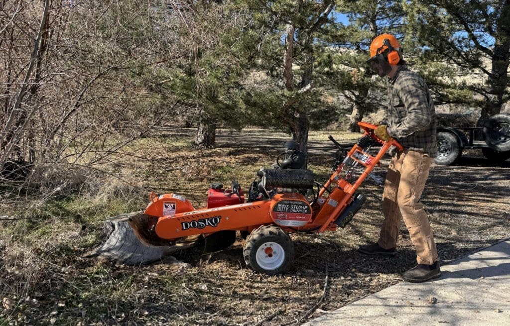 Big tree grinder used for stump grinding near me Reno NV yard restoration services